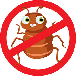 Warning sign against lice cartoon icon vector