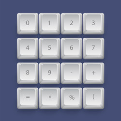 numerical numbers on 3d keyboard buttons vector image