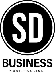 sd initial a logo design with abstract style vector image