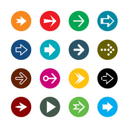 Set of color arrows collection buttons vector