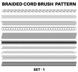 Seamless rope pattern brushes flat sketch set Vector Image