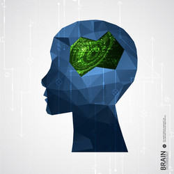 creative brain concept background with triangular vector image