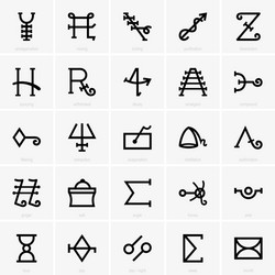 Alchemy Icons - Process & Elements Vector Image