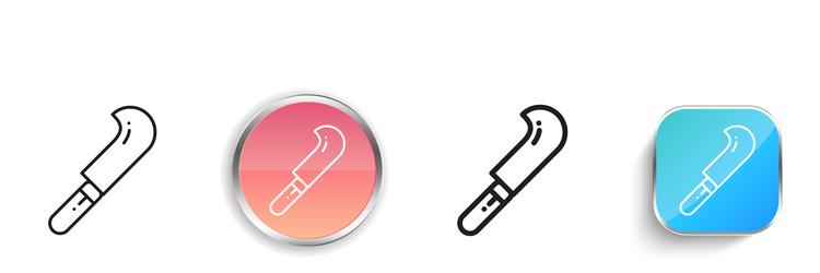 billhook icon thin linear regular and button vector image