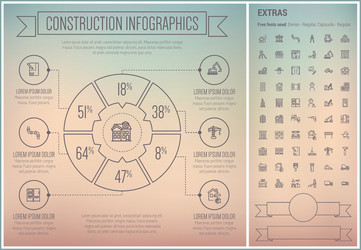 Construction flat design infographic template Vector Image
