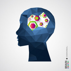 creative brain concept background with triangular vector image