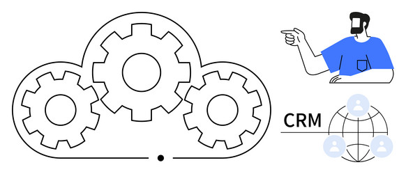 integration of cloud computing crm solutions vector image