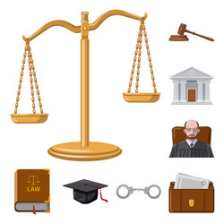 Isolated object of law and lawyer icon set vector