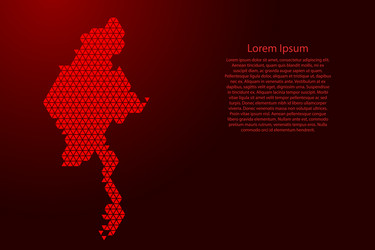 myanmar map abstract schematic from red triangles vector image