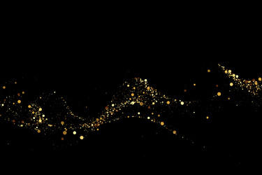 Scattered gold particles on a dark background vector