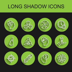 set line target and check mark rocket ship vector image