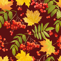 Watercolor Autumn Leaves Seamless Pattern Vector Image