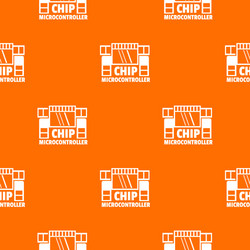 chip microcontroller pattern orange vector image