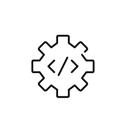 cogwheel and html symbol web design website vector image