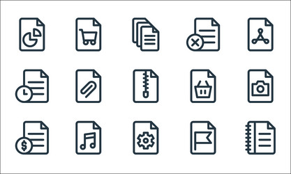 document and files line icons linear set quality vector image