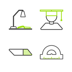 set line protractor grid for measuring degrees vector image