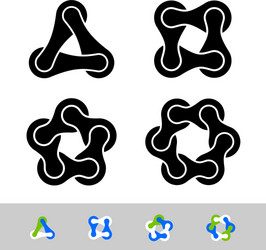 Teamwork infinity chain icons vector