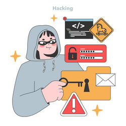Clandestine Hacker Accessing Data vector image