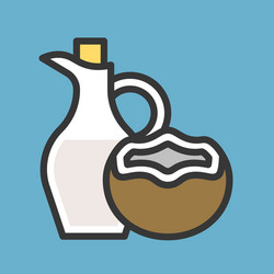 coconut filled outline icon editable stroke Vector Image