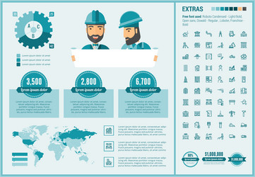 Construction flat design infographic template Vector Image
