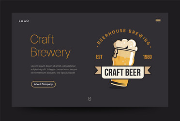 Craft Brewery Website Template Vector Image