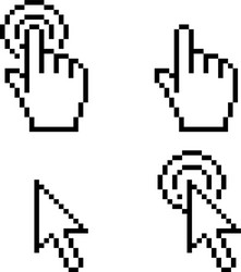 Arrow pointer in pixel art style retro cursor Vector Image