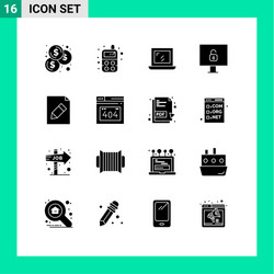pictograph set 16 simple solid glyphs http vector image