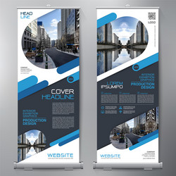 Roll Up Banner Stand Template Vector Image