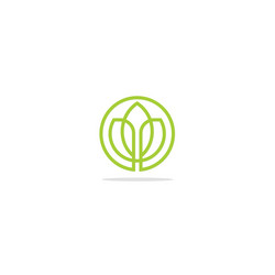 Green leaf organic round logo Royalty Free Vector Image