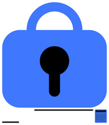 secure padlock with digital keypad representing vector image