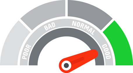 speedometer chart with performance indicator vector image