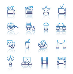 Cinema line icons vector