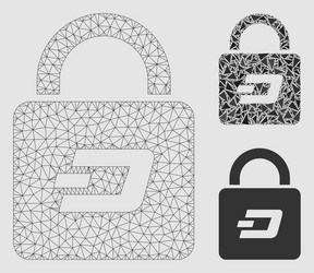 dash lock mesh carcass model and triangle vector image