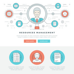 flat line business concept web site header vector image