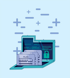 folder with files data security vector image