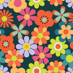 Groovy Retro Flower Pattern vector image