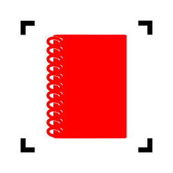 notebook simple sign red icon inside vector image