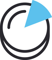 pie chart in lupe and document line fill style vector image