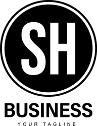 sh initial a logo design with abstract style vector image