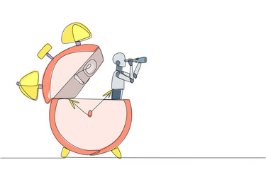 single continuous line drawing smart robot vector image