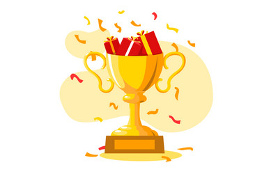 Golden goblet for winners vector