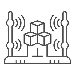 3d scanning system thin line icon cube scan vector image