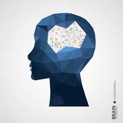 creative brain concept background with triangular vector image