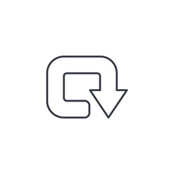 rotate circle round turn thin line icon linear vector image