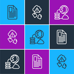 set line file document network cloud connection vector image