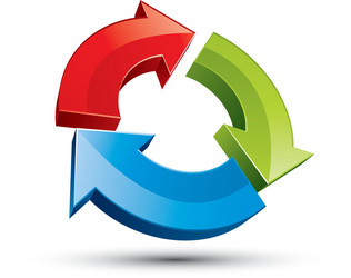 3d loop 3 arrows abstract icon vector image