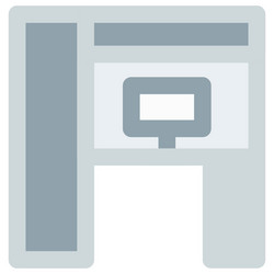 armoire computer desk setup for working vector image