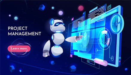 Digital Project Management - Panda Robot vector image
