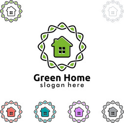 green home logo real estate design vector