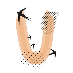 minimalistic pattern an oriental style in form u vector image